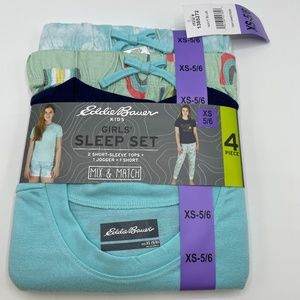 Eddie Bauer Youth 4-piece Sleepwear Set Aqua